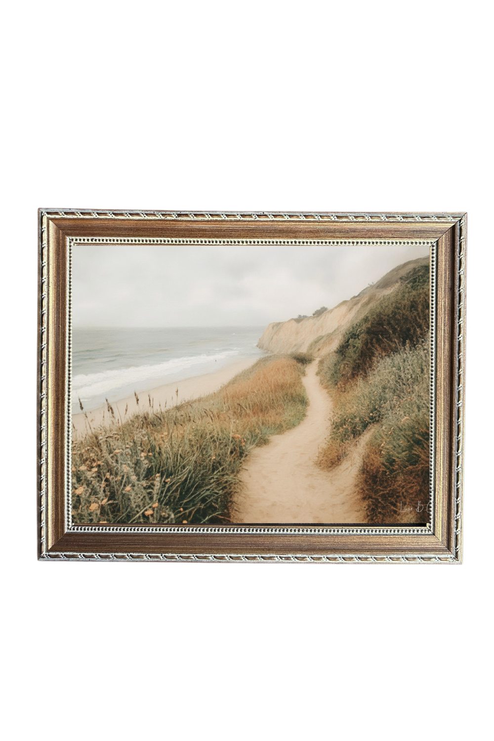 Luxe B Co - Wholesale Art Print - Oceanside Trail | French Country Brass Inspired Gold Framed Art0