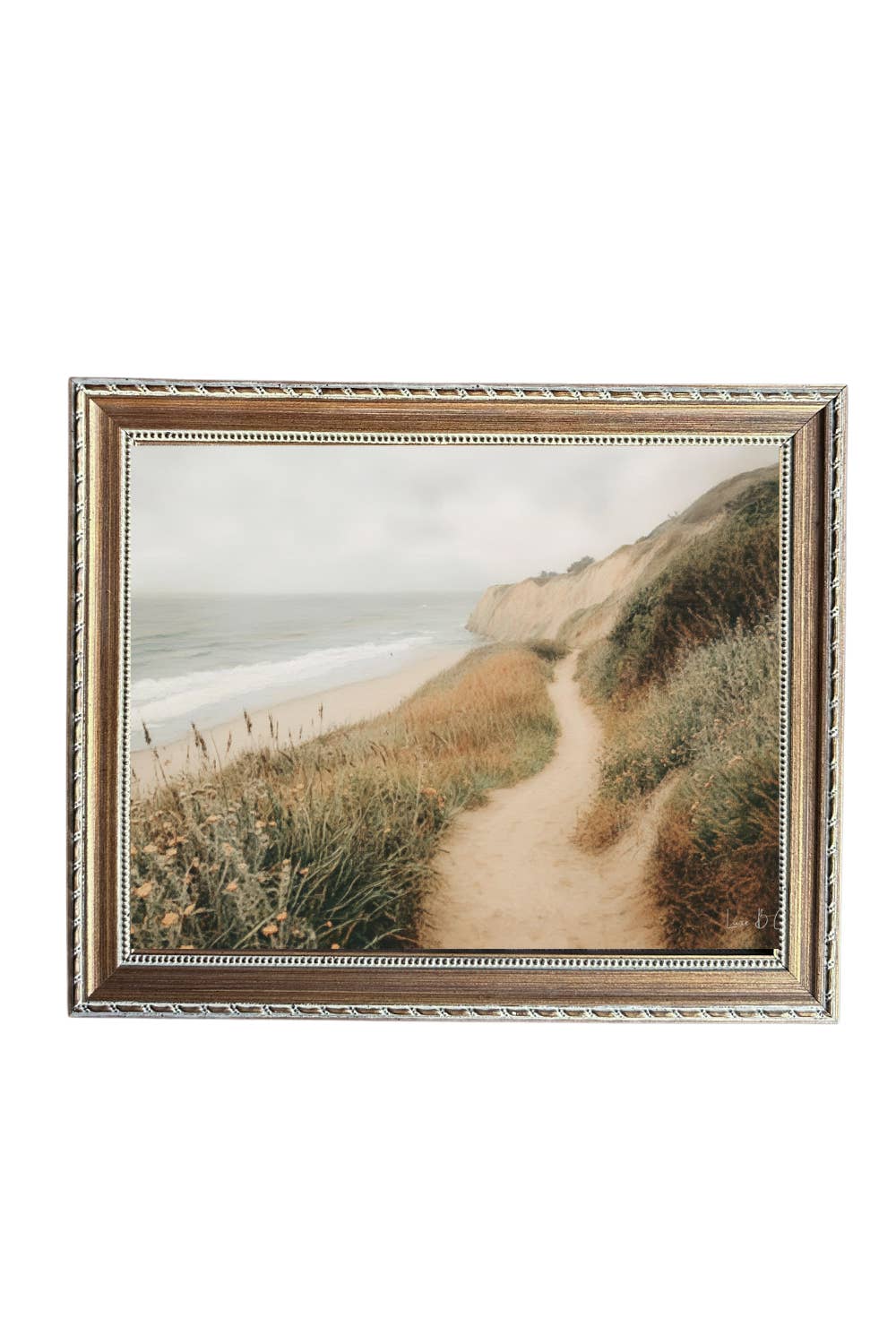 Luxe B Co - Wholesale Art Print - Oceanside Trail | French Country Brass Inspired Gold Framed Art
