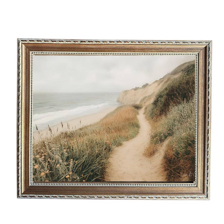 Luxe B Co - Wholesale Art Print - Oceanside Trail | French Country Brass Inspired Gold Framed Art0