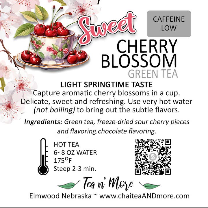 Tea n' More - Wholesale Tea Bags - Sweet Cherry Blossom Green Tea - CUPPA3