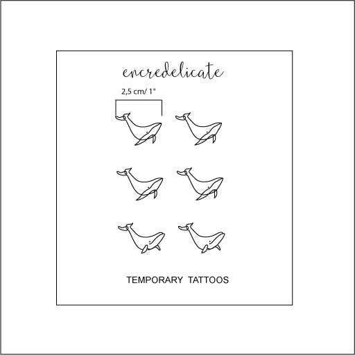encredelicate – wholesale Tillfällig tatuering – Minimalistiska tillfälliga val-tatueringar (set om 6)2