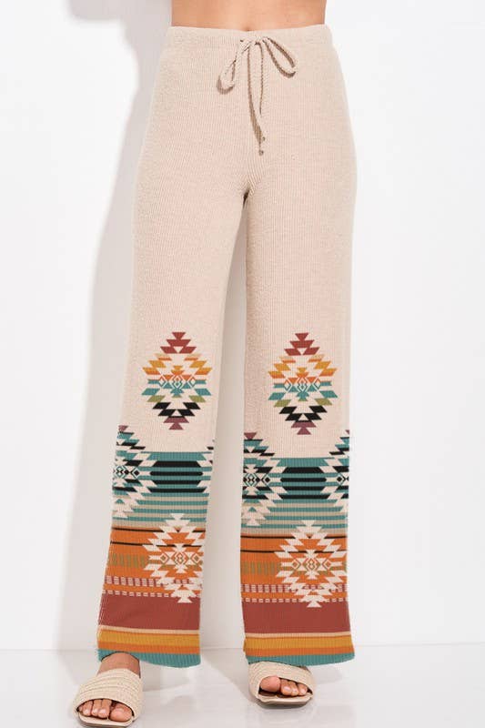 MintChoco - Wholesale Lounge Set - Women's - Aztec print rib loungewear set p10