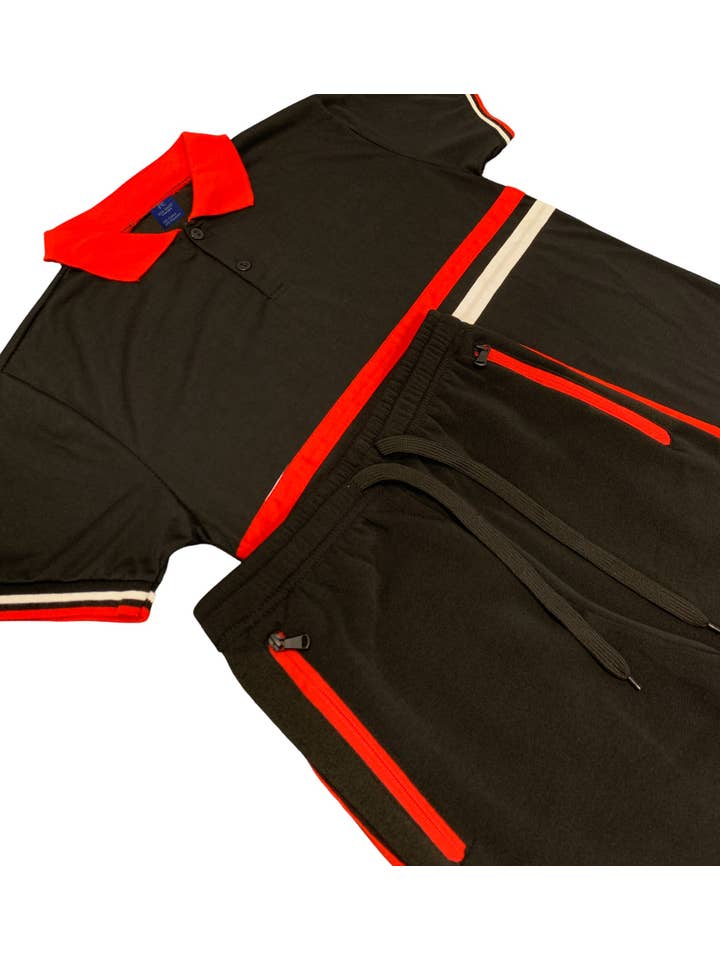 Royal Threads - Vendita all'ingrosso Completo loungewear - Uomo - Polo da uomo, set corto in 2 pezzi e pantaloncini estivi in morbido pile coordinato1