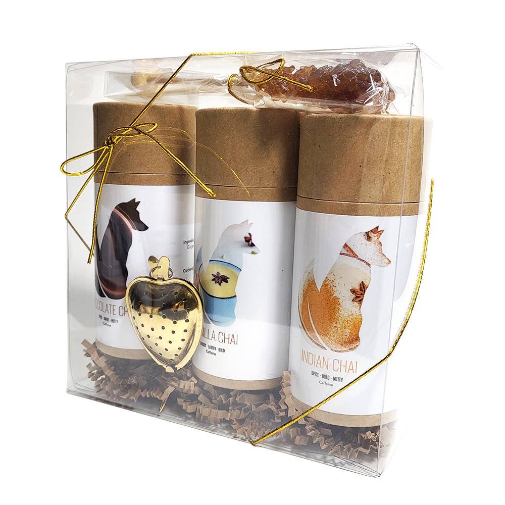 Foxy Tea® - Wholesale Loose Tea - The Original Chai Gift Set - Indian, Vanilla, Chocolate Chai0