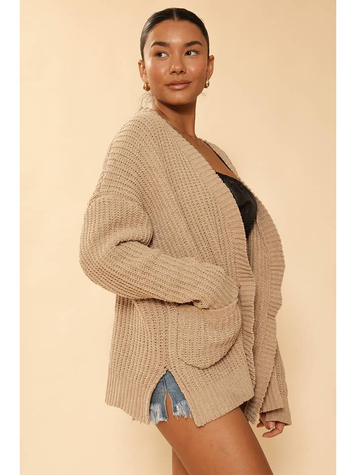 Miss Sparkling – Cardigan - Mulher por atacado – Casaco de Malha - Com Fendas Laterais3