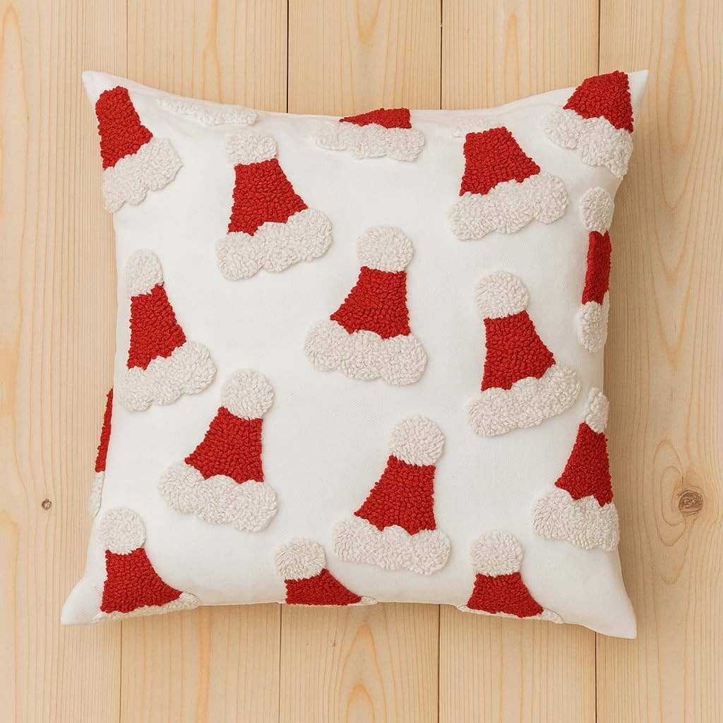 Fennco Styles - Wholesale Throw/Decorative Pillow - Embroidered Santa Hats Christmas 18" Throw Pillow 0