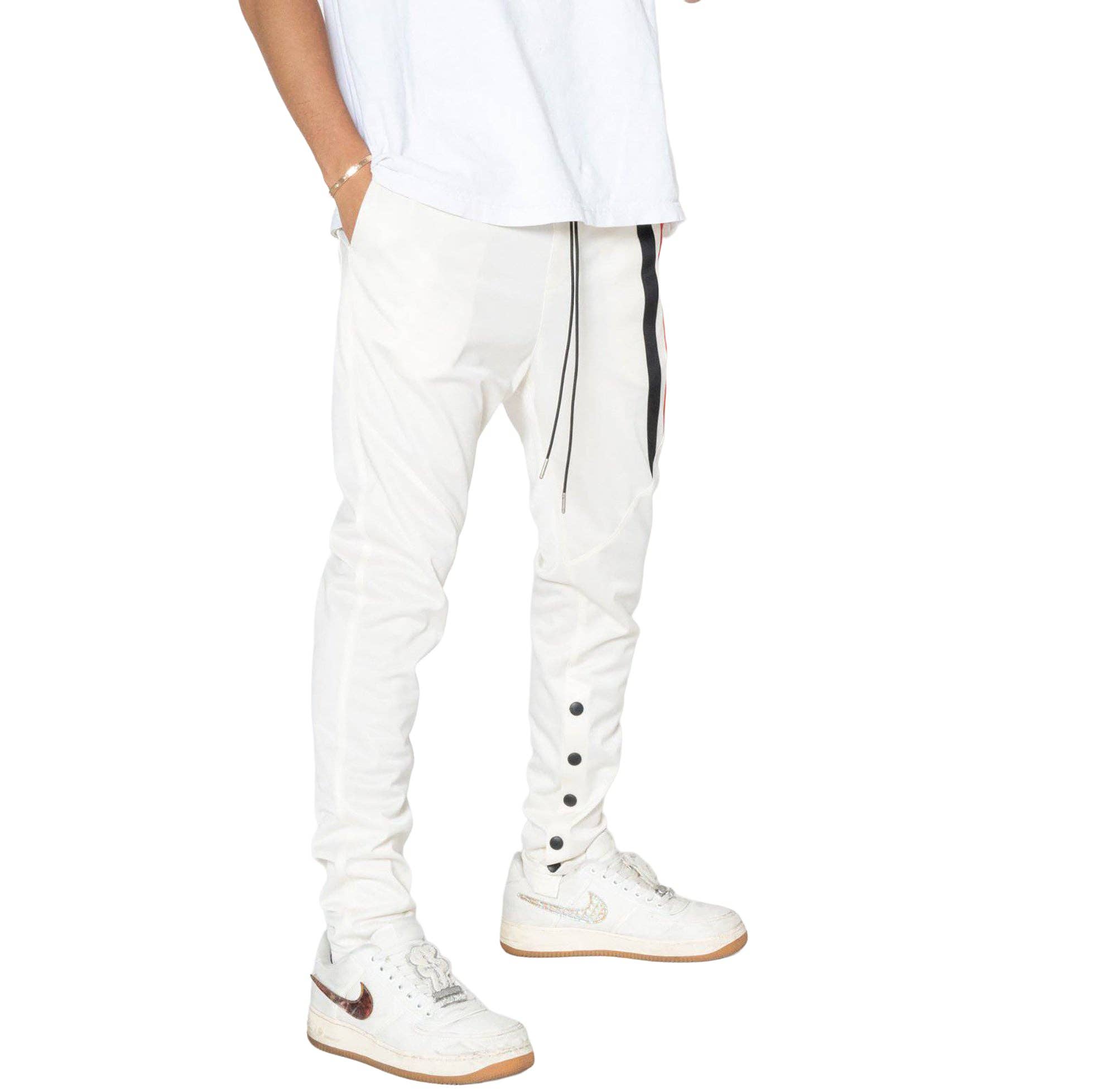 Robin K - Wholesale Pants - Men's - Blank State Men's Snap Track Pants in White1