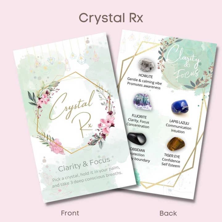 The 7 Directions - Wholesale Tarot Cards - Clarity & Focus 3 x 5" Crystal Rx Cards - Pack of 20