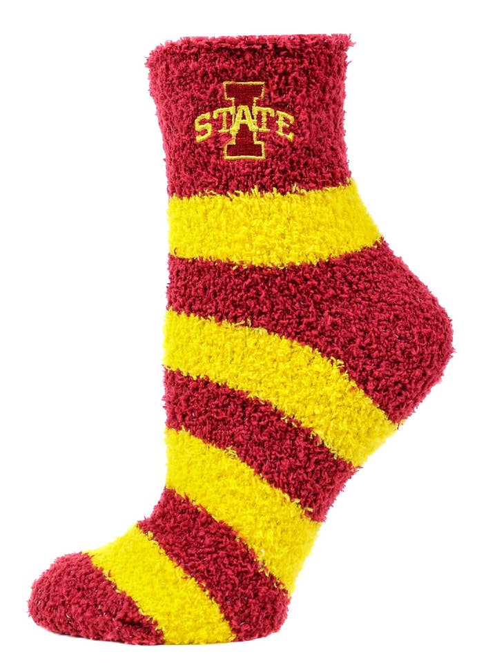 Donegal Bay - Wholesale Socks - Unisex - Iowa State Cyclones Stripe Fuzzy Socks
