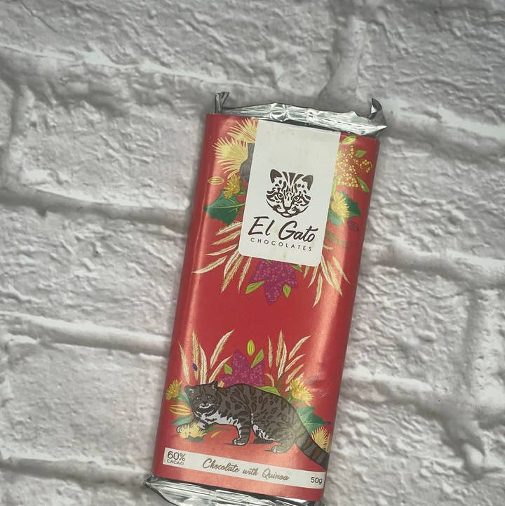 El Gato Chocolates - Wholesale Chocolate Bar - 50g Chocolate with Quinoa 60% Cacao0