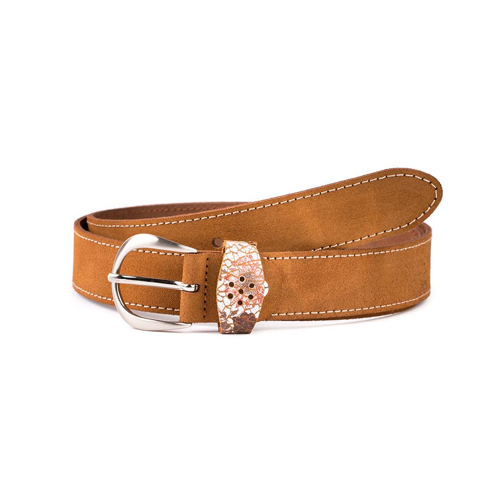 VALTICO - Wholesale Belt - Women's - Leather belt with floral tapestry.3