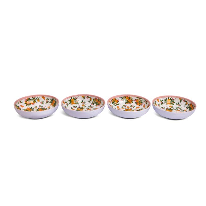 Core Home - Wholesale Bowl - Set of 4 Melamine Dinner Bowls - Pink Lemons2
