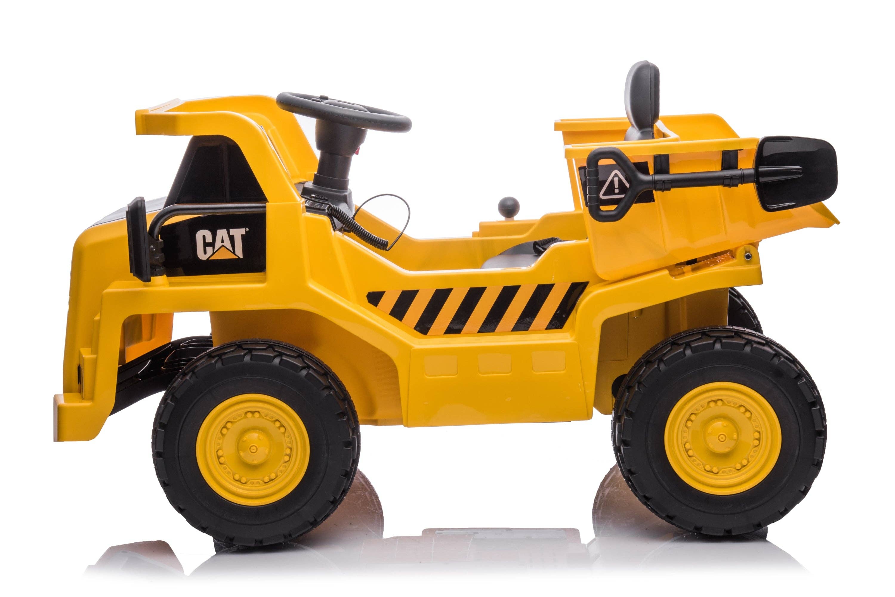 Yellow 12V CAT Electric Dump Truck 1 Seater Ride-on for wholesale on Faire1