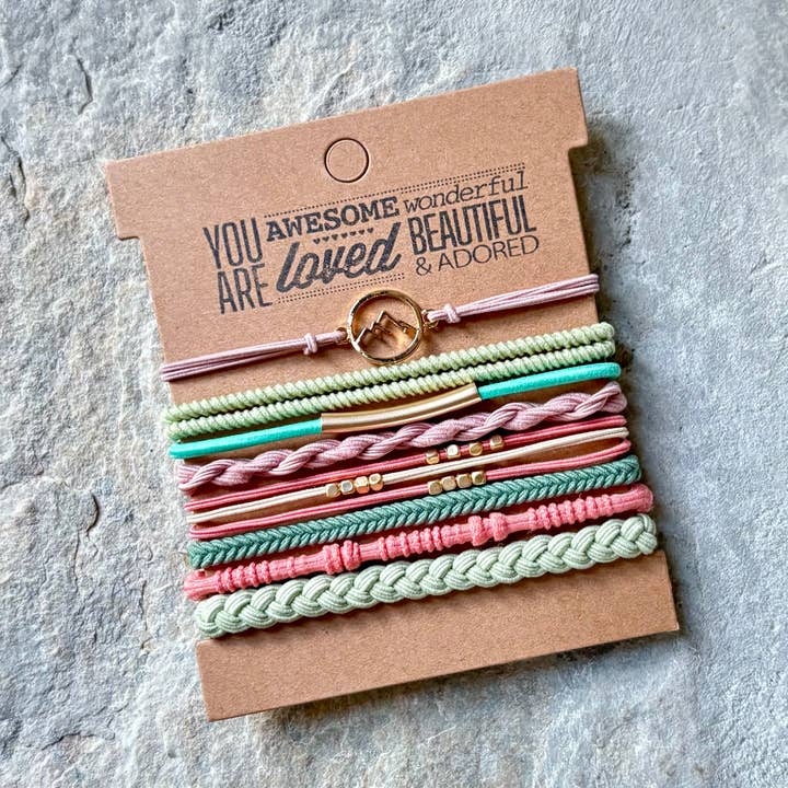 Charm Hair Ties on Kraft Card | Mountain Top for wholesale by eastern ave studio