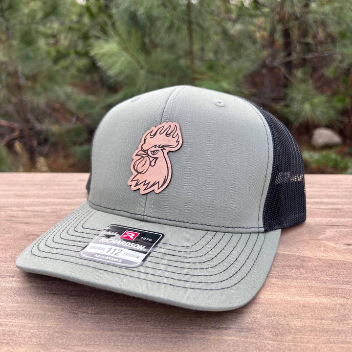 Rooster Outline Leather Patch Hat – 208Tees for wholesale by 208T2.0
