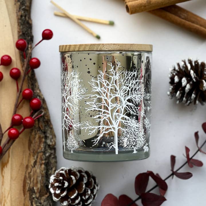 Coyer Candle Co. - Wholesale Jar/Filled Candle - 11 oz Winter Scene Glimmer Jar - Winter Christmas Collection