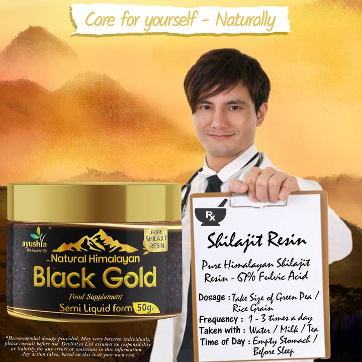 DevSatya Ltd Aushadh, Ayushya, Divyaherb – Großhandel Nahrungsergänzungsmittel/Vitamin zum Einnehmen – Schwarzes Gold reines Himalaya-Shilajit-Harz - 50 grm - 1,7 Unzen