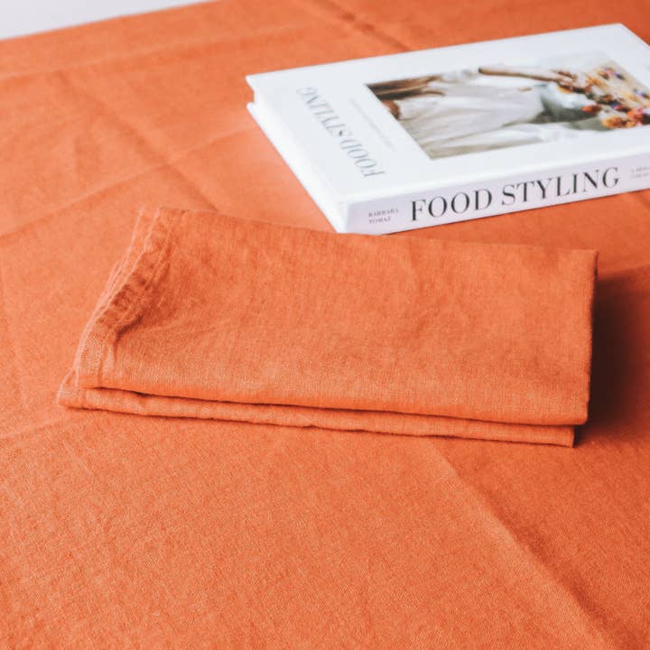 Tovagliolo di lino arancione - ULTIMI PEZZI per la vendita all'ingrosso da parte di o cactuu