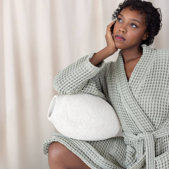 Vivamaison – wholesale Robe – Unisex – Luxurious Waffle Kimono Bathrobe, 100% Cotton, Unisex Style