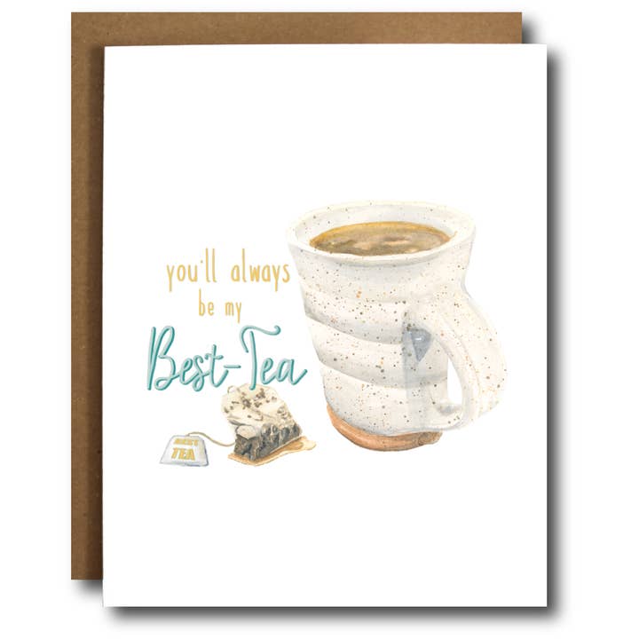Best Friends | Tea themed Greeting Card for wholesale by Nicole Leah Designs