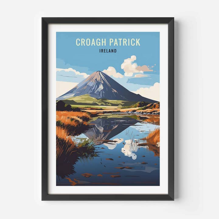 Croagh Patrick Print A4 for wholesale by Breeze & Bubbles