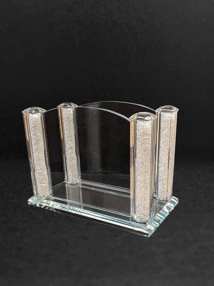 Crystal Filled Columns Napkin Holder for wholesale by Collection by Nouvelle