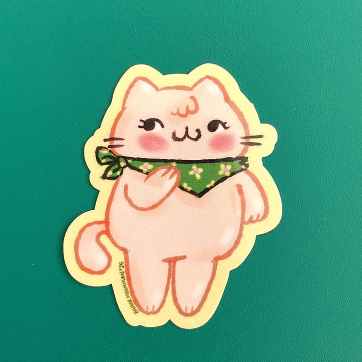 Retro Doll Cat Sticker for wholesale by Brave Moonman