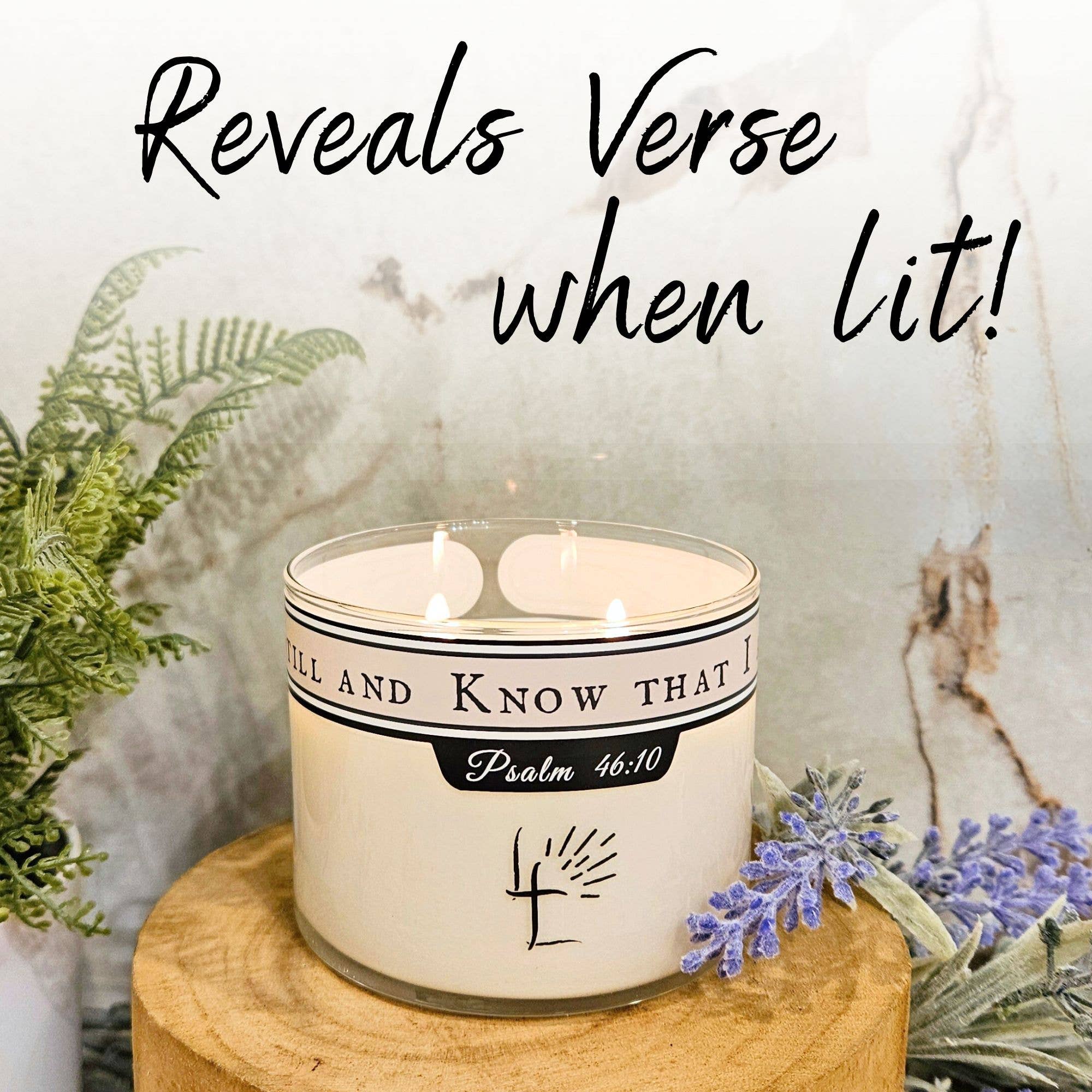 Lord's Light Candle - Wholesale Jar/Filled Candle - Christian Soy Candle 8oz - Light & Reveal Hidden Bible Verse