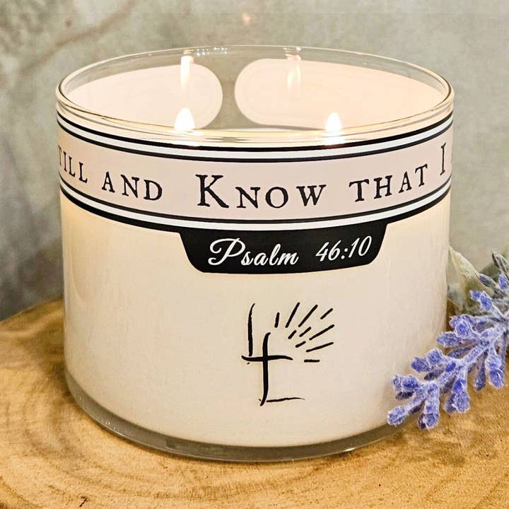 Christian Soy Candle 8oz - Light & Reveal Hidden Bible Verse for wholesale by Lord's Light Candle
