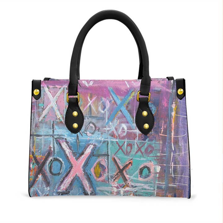 Kvinnors tygväska med rosa och blå X'0 för wholesale av Tuckstreet