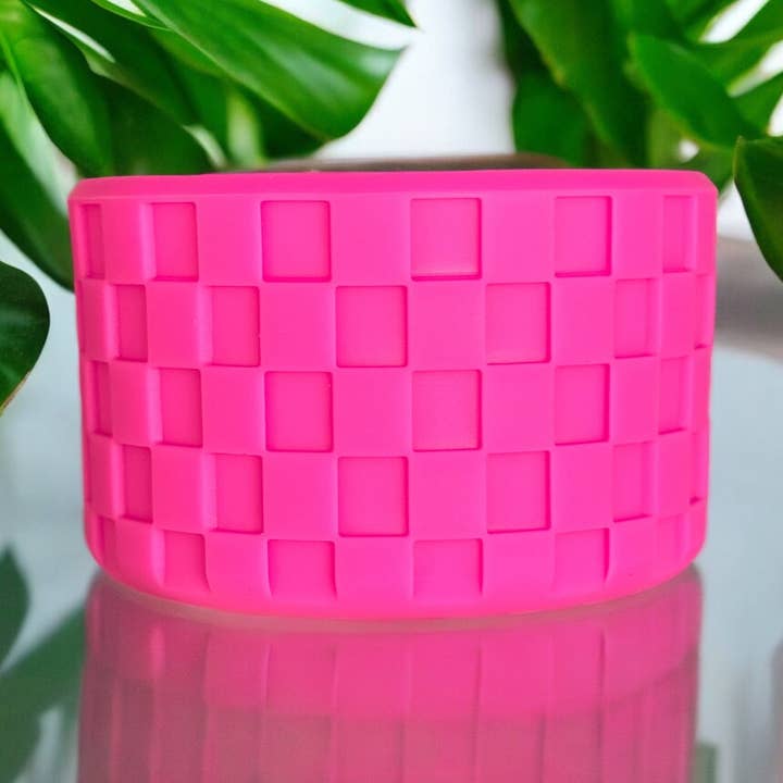 Neon Pink | Checkered Texture | Silicone Boot for wholesale by Sip n' Style Shop Co.