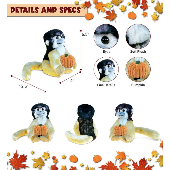 Cota Global - Wholesale Stuffed/Plush Toy - Kids & Baby - Plush Pumpkin - Super Soft Plush - Squirrel Monkey2