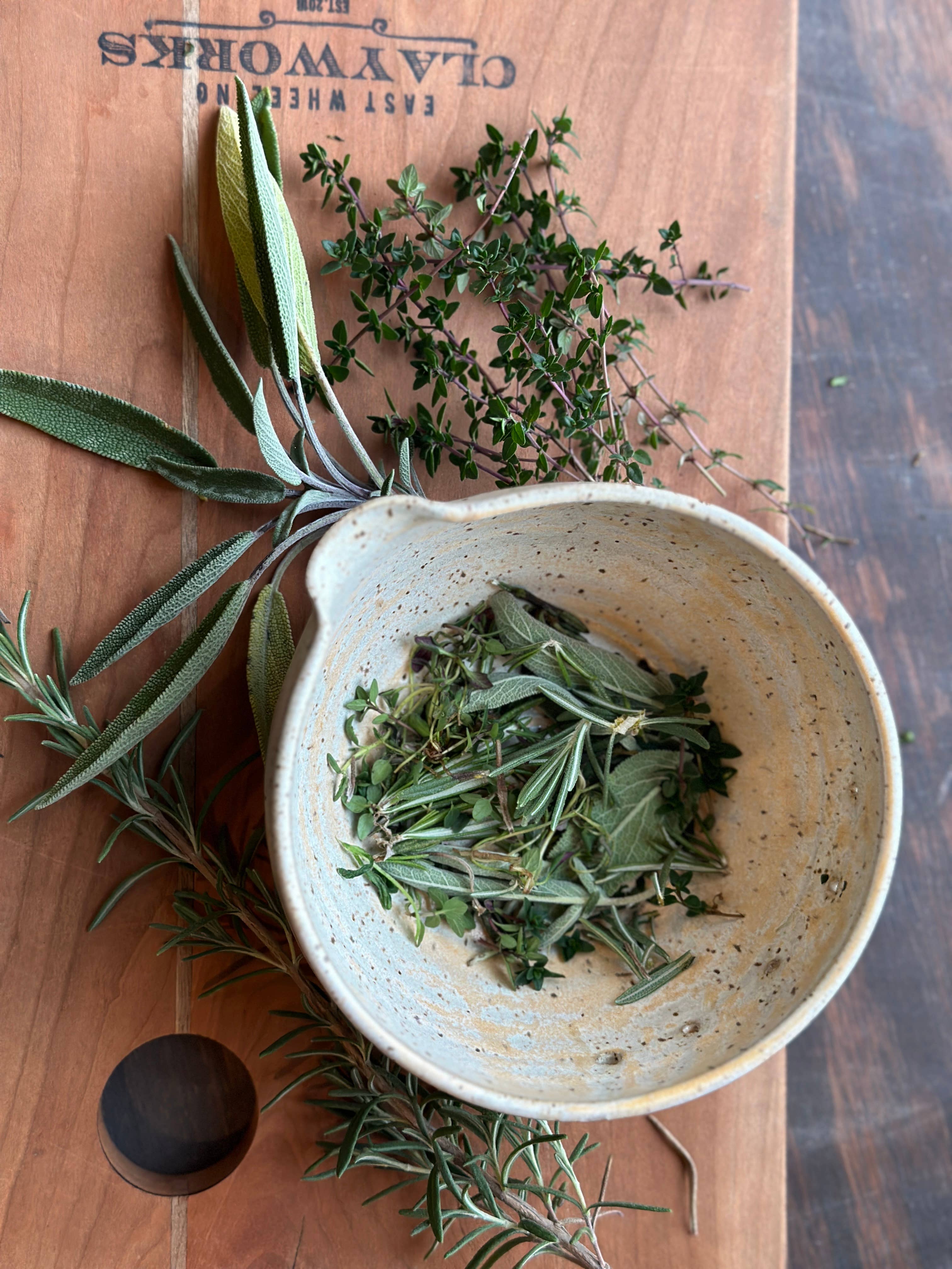 East Wheeling Clayworks - Wholesale Mortar & Pestle - Handmade Stoneware Herb Stripper Bowl 3