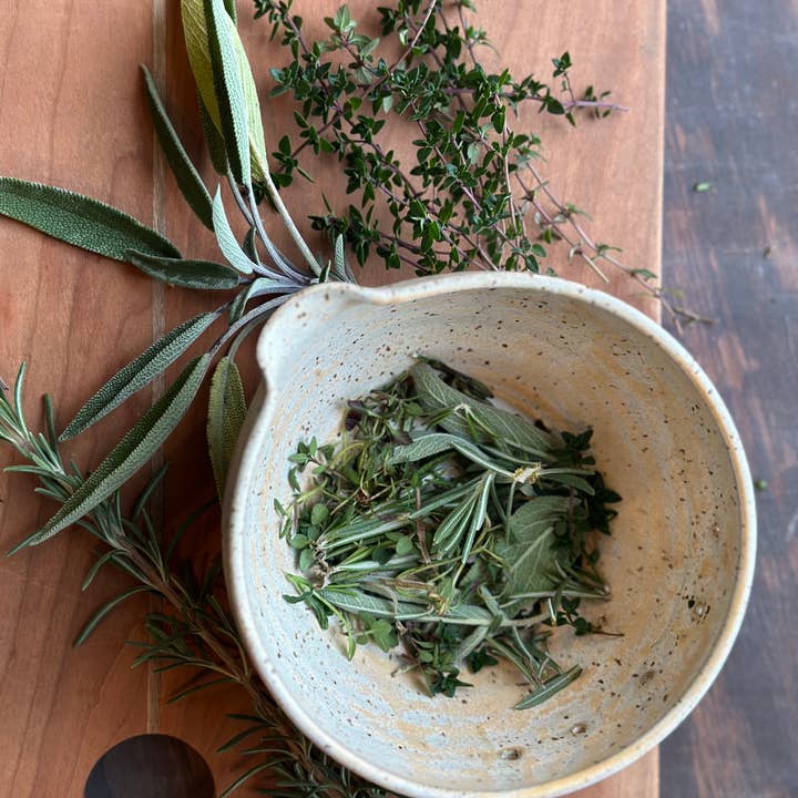 East Wheeling Clayworks - Wholesale Mortar & pestle - Handmade Stoneware Herb Stripper Bowl 3