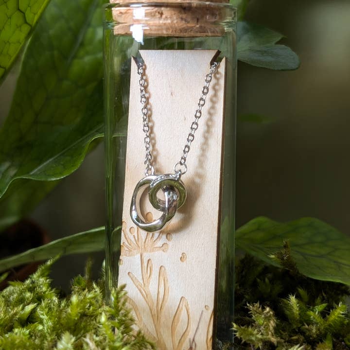 Banksia Botanicals - Wholesale Pendant/Charm Necklace - Double Hoop Sterling Silver Necklace
