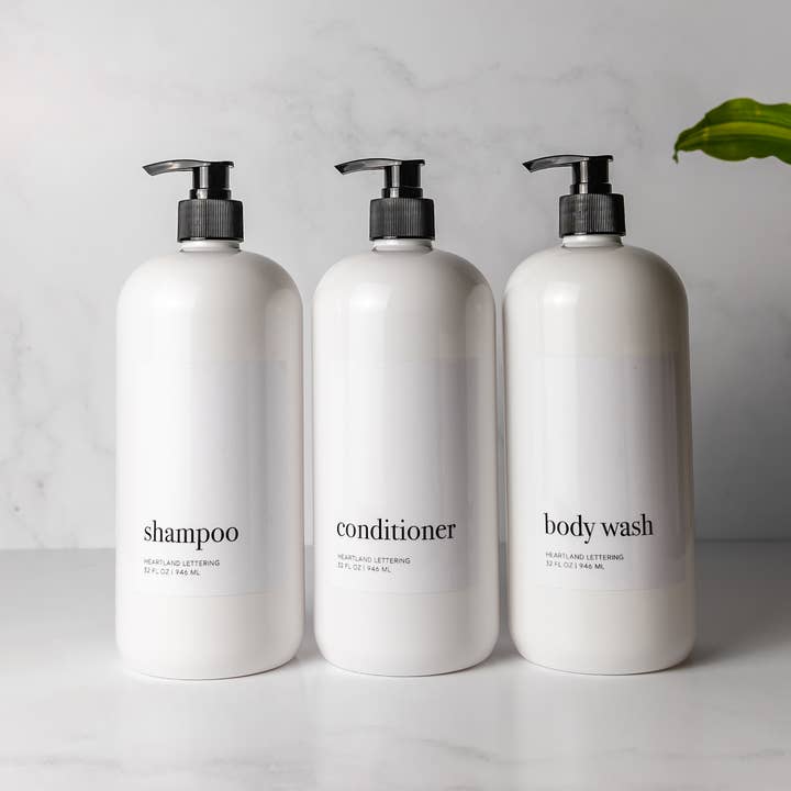 Joie Designs Co. | Refillable Bottles - Wholesale Bath & Body Set - 32 oz Shower Set - Shampoo, Conditioner, Body Wash5