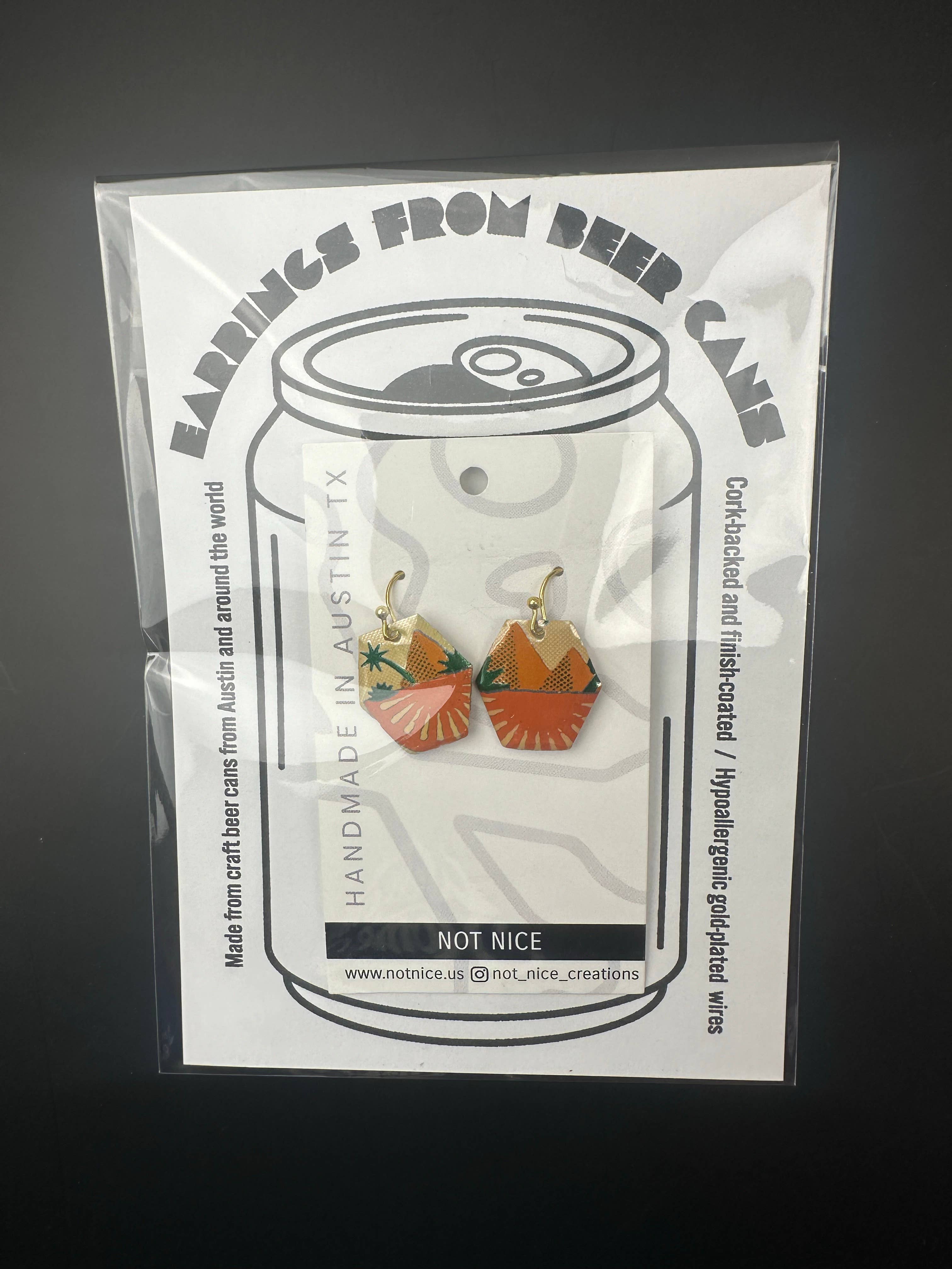 Not Nice - Wholesale Dangle Earrings - Mixed Set of 12 Upcycled Craft Beverage Can Dangle Earrings3