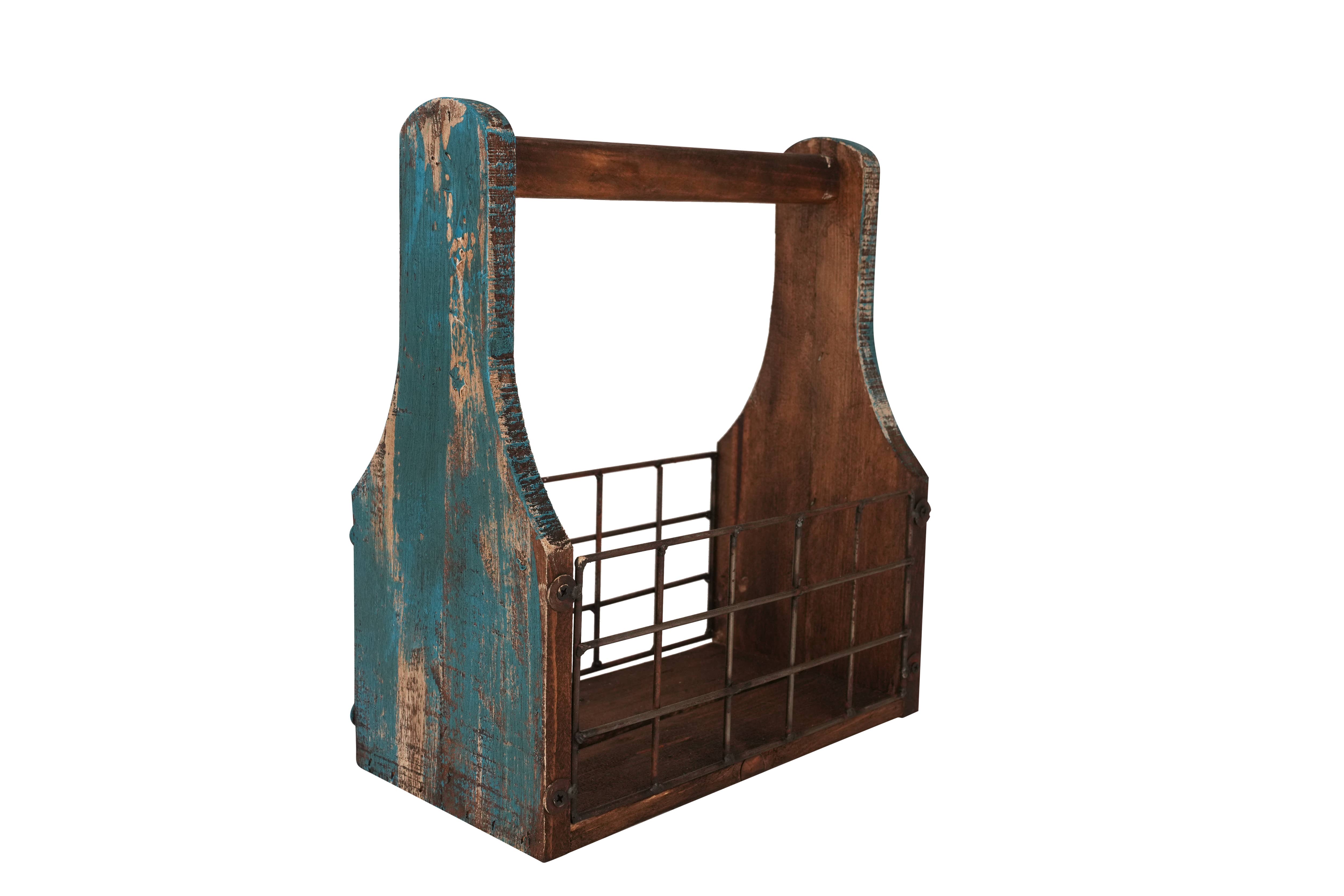 My Amigos Imports - Wholesale Magazine Rack - Farmhouse Wooden Tray-Magazine Holder-7Wx13Lx14H inch8