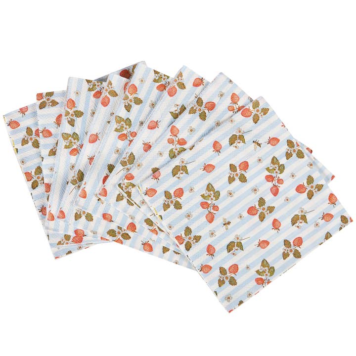 Strawberry Beverage Napkin for wholesale by Primitives by Kathy