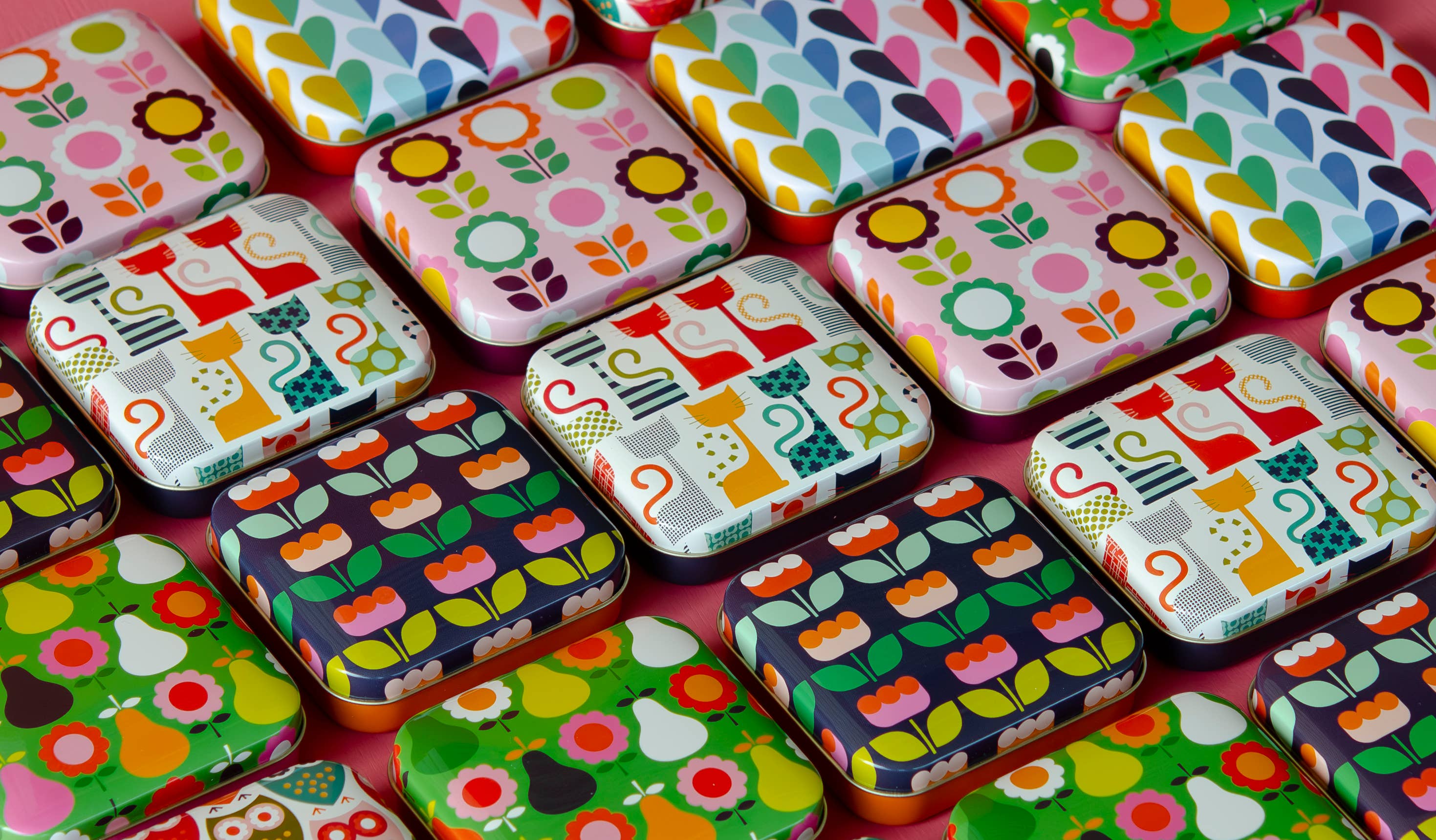 Tin Treats – wholesale Decorative box – Kate Rhees - Pocket Tins 6 Assorted with Mint Imperials1