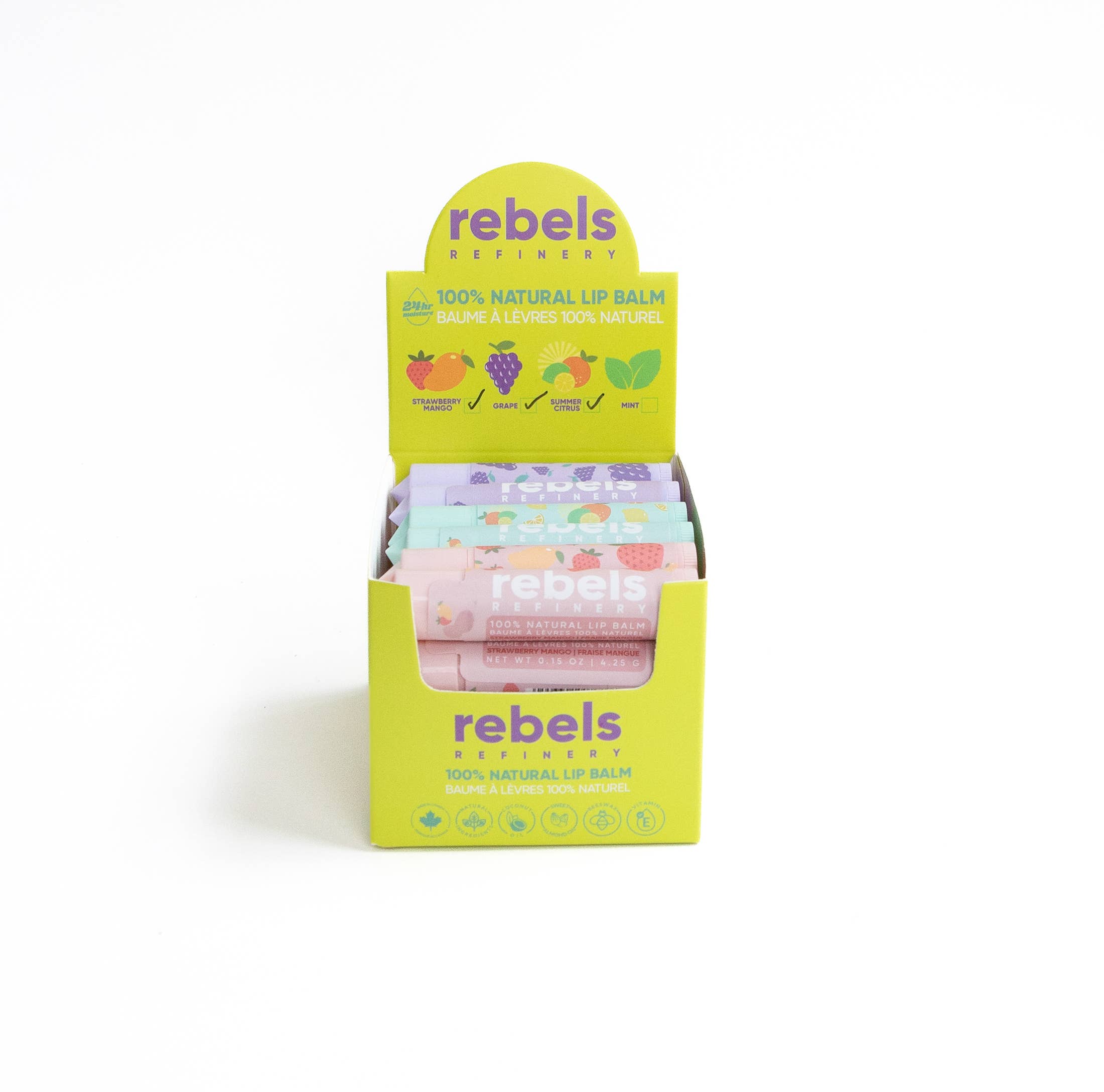 Rebels Refinery - Wholesale Lip Balm Set - 24 Pack Stick Lip Balm + Display7