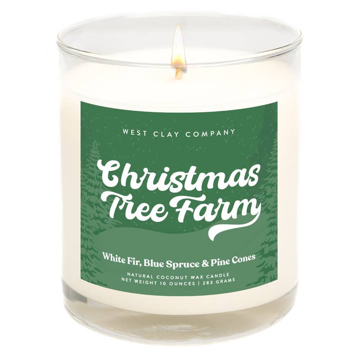 West Clay Company - Wholesale Jar/Filled Candle - Christmas Tree Farm 🎄 - Festive Winter Holiday Candles