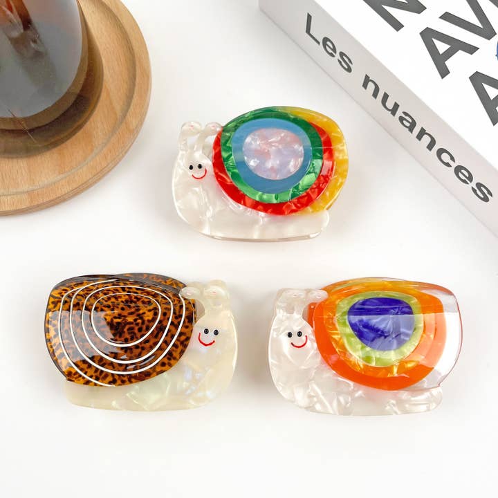 TheDivaSoap - Wholesale Hair Clip - Women's - Cute Colorful Snail Hair Clip, Acetate Claw Clip4