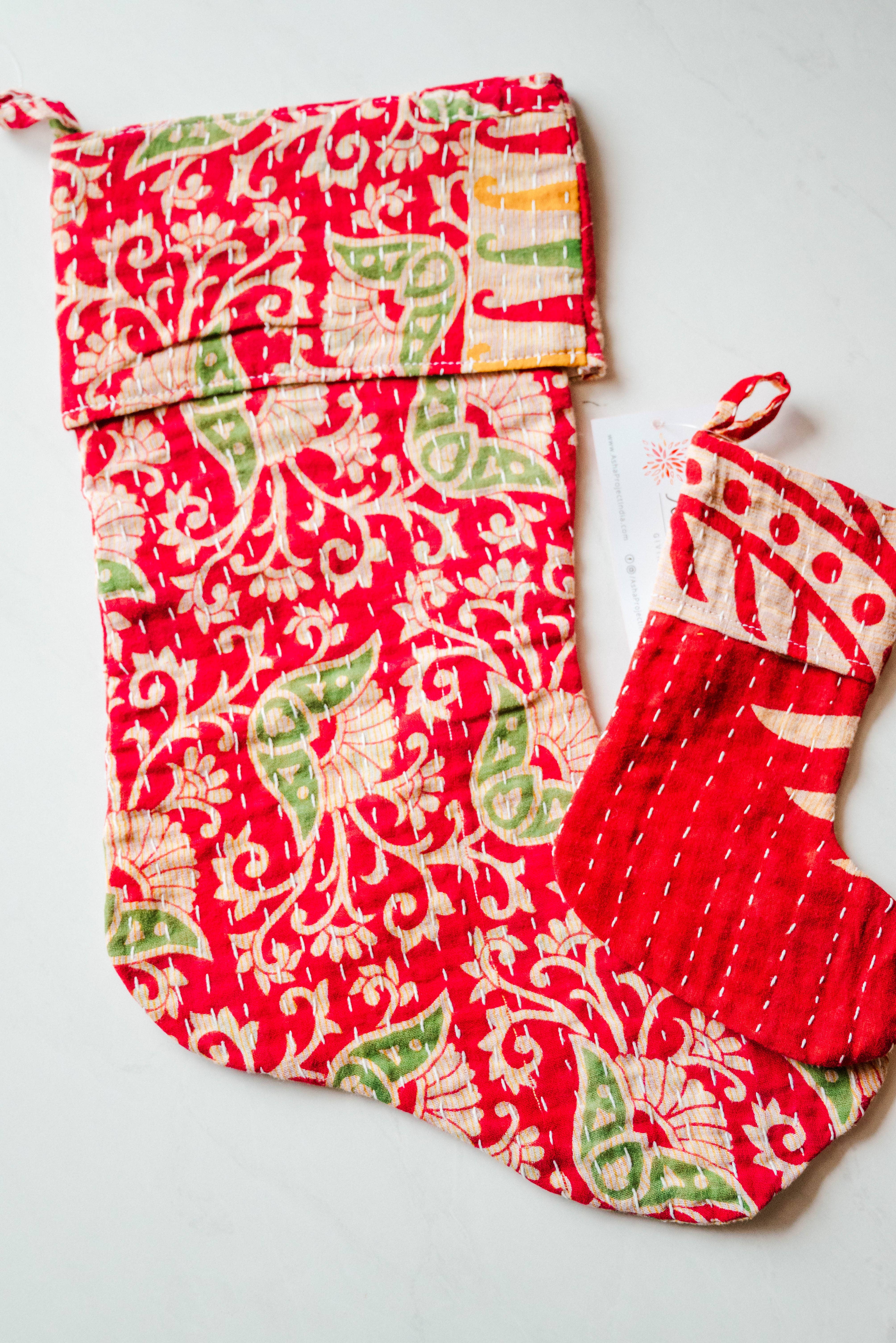 Asha Project – wholesale Holiday Stocking – Kantha Stocking3