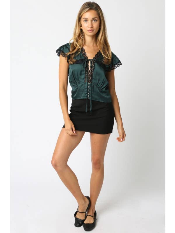 Olivaceous - Wholesale Blouse - Women's - Janiah Laced Top13