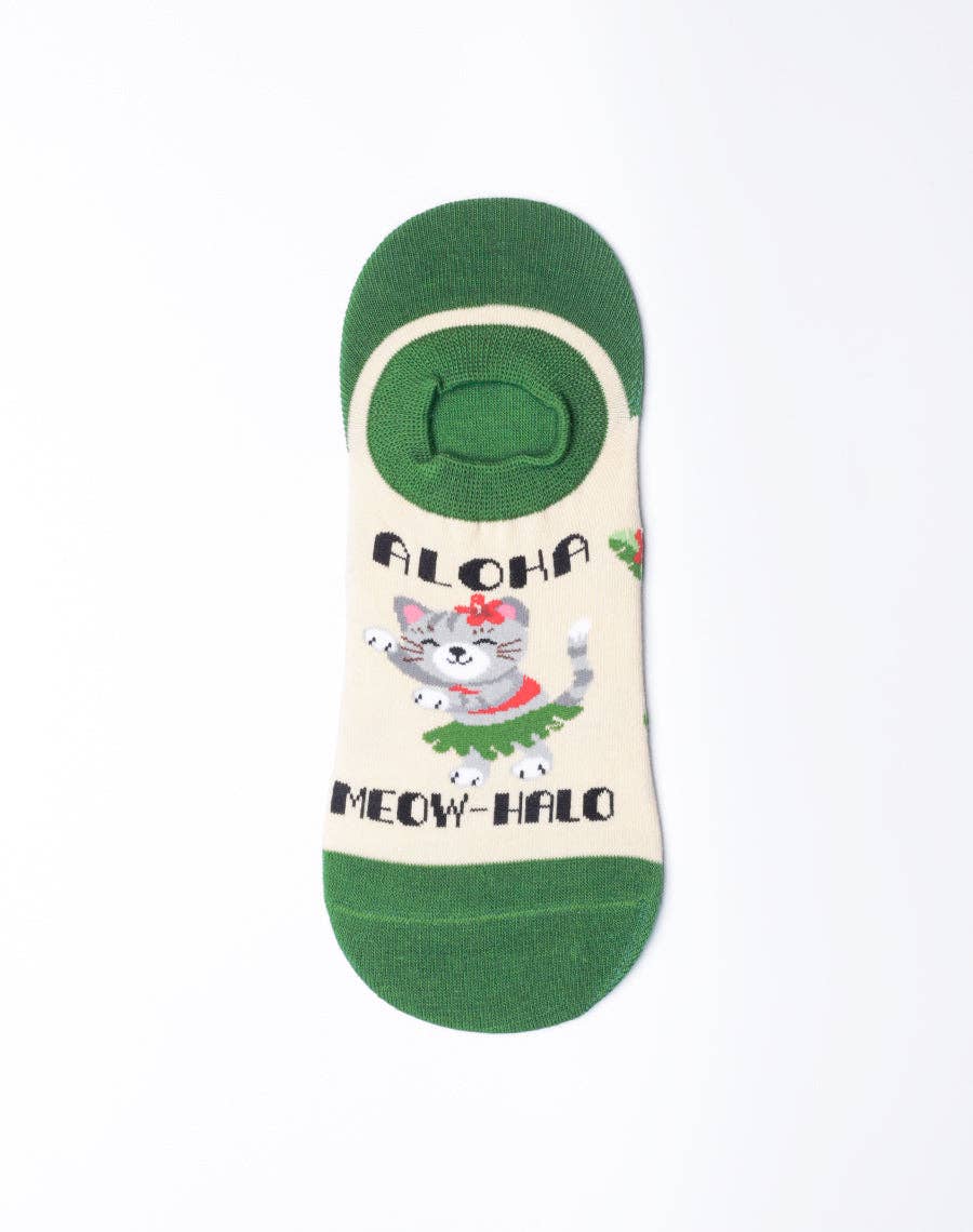 Just Fun Socks - Wholesale Socks - Women's - Women's Aloha Meowhalo Cat No Show Socks4
