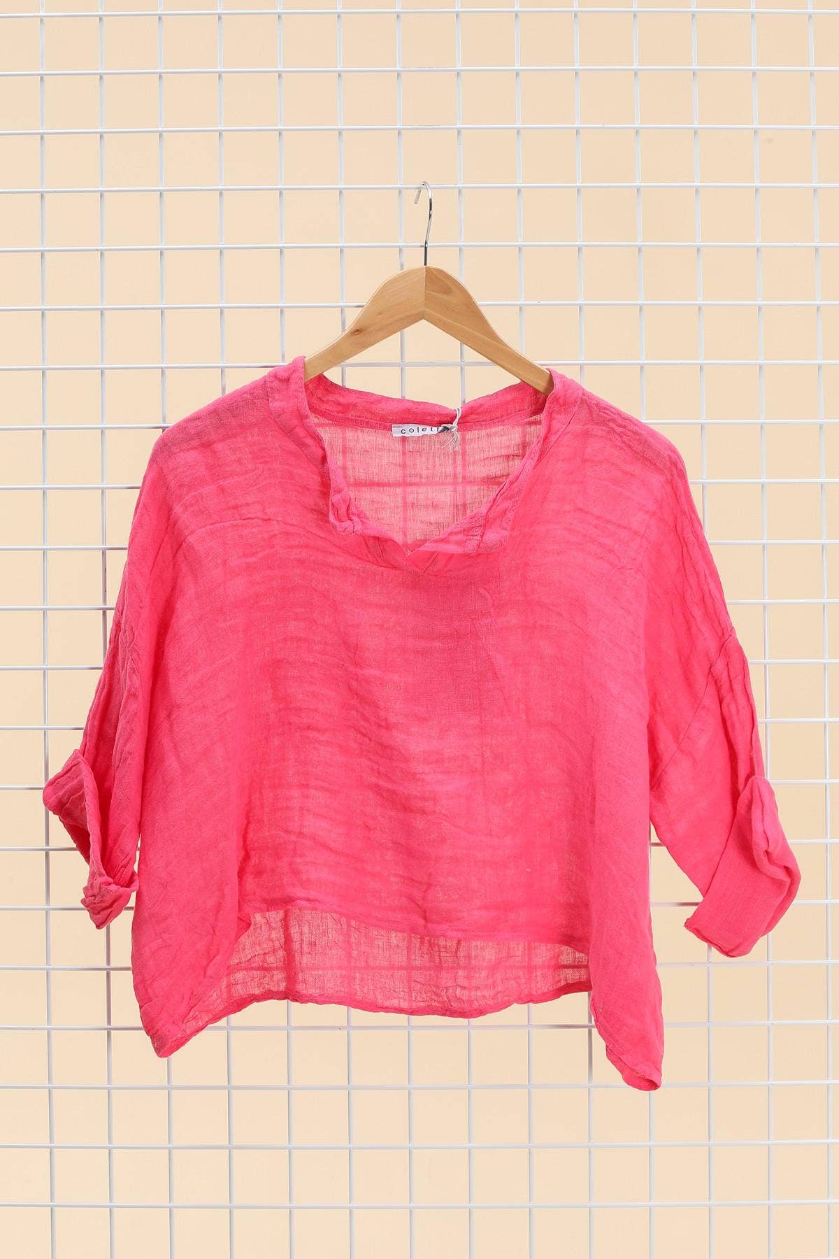 la maison des fibres naturelles - Wholesale Blouse - Dames - Linnen top met v-hals 23100, 100% linnen28