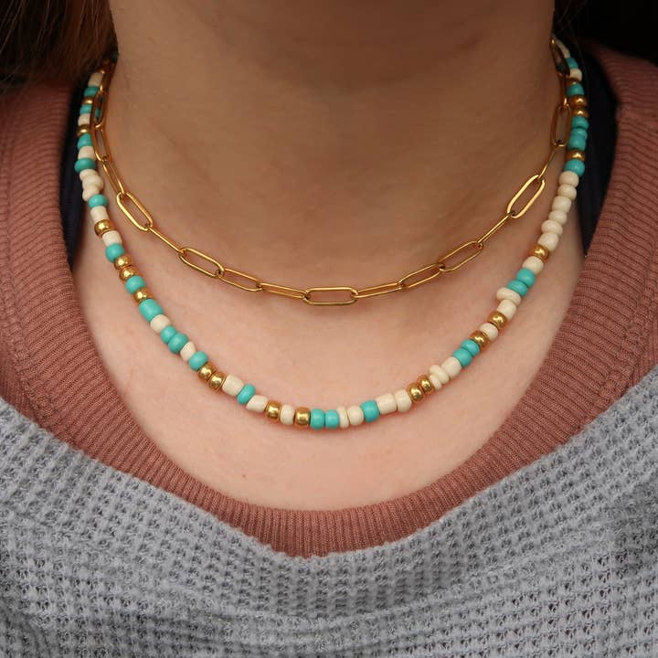 Adjustable Southwest Boho Beaded Choker Necklace for wholesale by Athena’s Art Cove