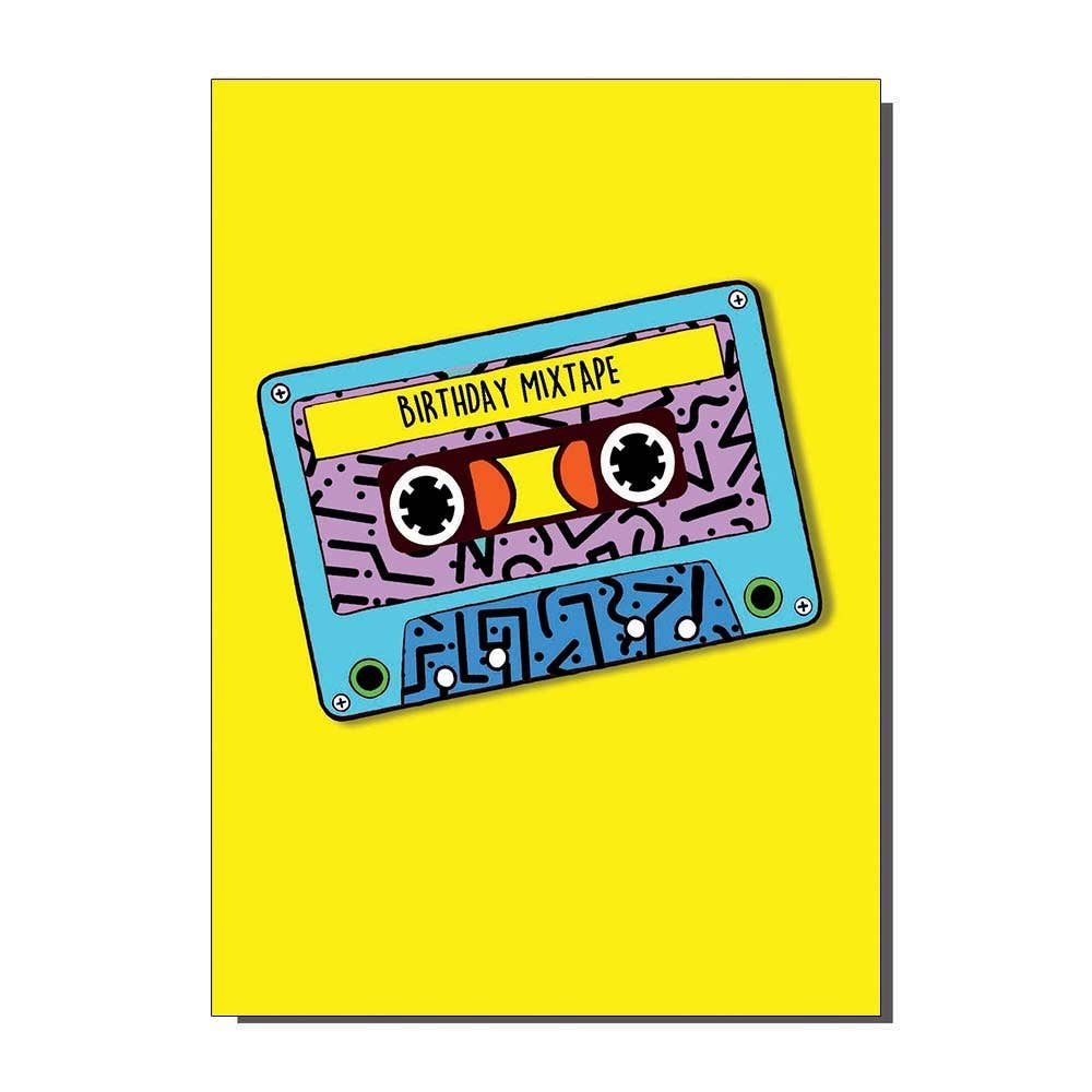 Bite Your Granny – wholesale Birthday card – BYG083 Birthday Mixtape Greetings Card (pack of 6)0