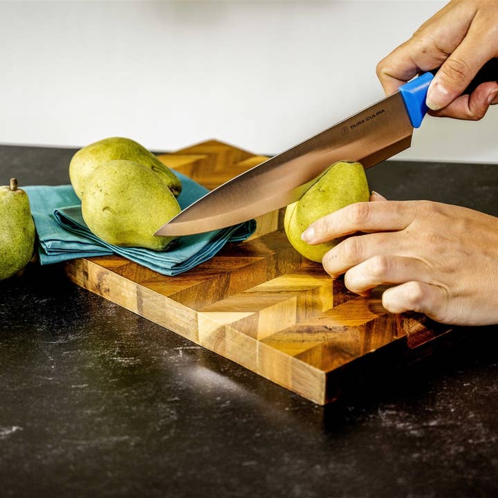 Dura Living LLC - Wholesale Knife Set - Duo-Grip 3 Piece Kitchen Knife Set With Blade Guards, Blue